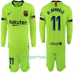 Koszulka FC Barcelona O. Dembele 11 Dziecięcy Wyjazdowe Koszulki Piłkarskie 2018-2019 Długi Rękaw